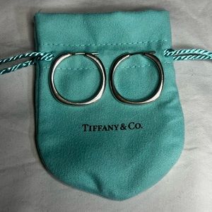 Tiffany and Co. Sterling Silver Cushion Hoop Earrings